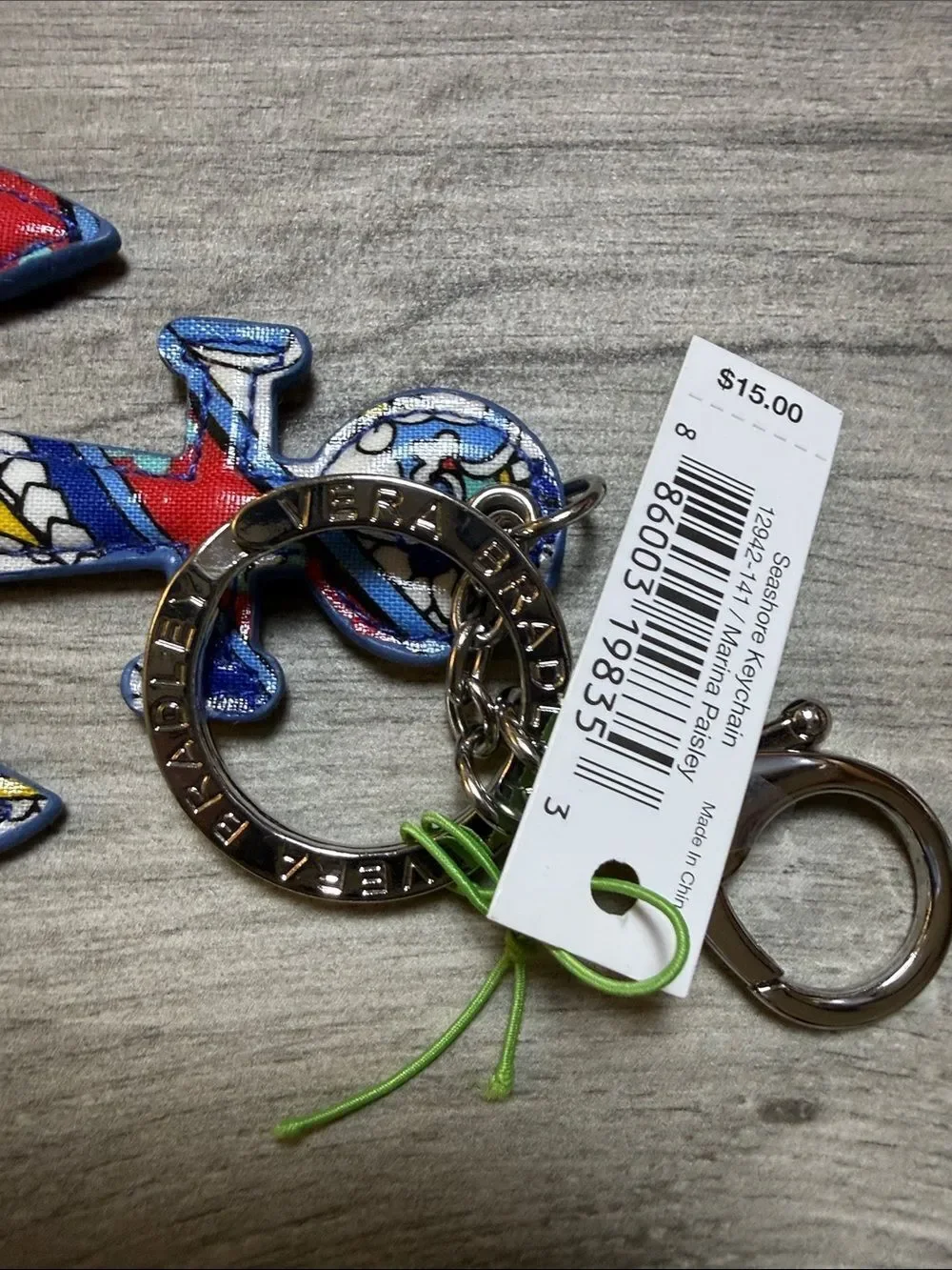 Vera Bradley Multicolor Anchor Keychain